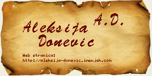 Aleksija Donević vizit kartica